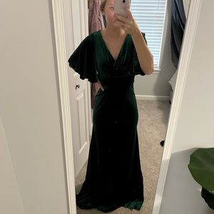 Emerald Green Velvet Dress